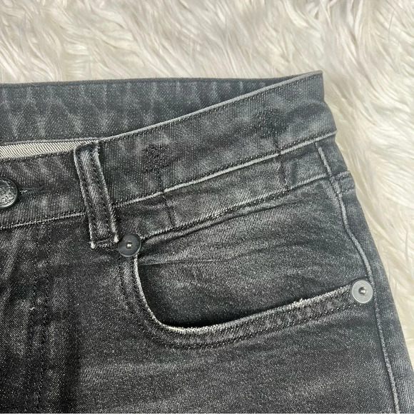 R13 Boy Skinny Washed Black Jeans Denim Distressed Ripped 25 Mid Rise Women - Picture 8 of 16